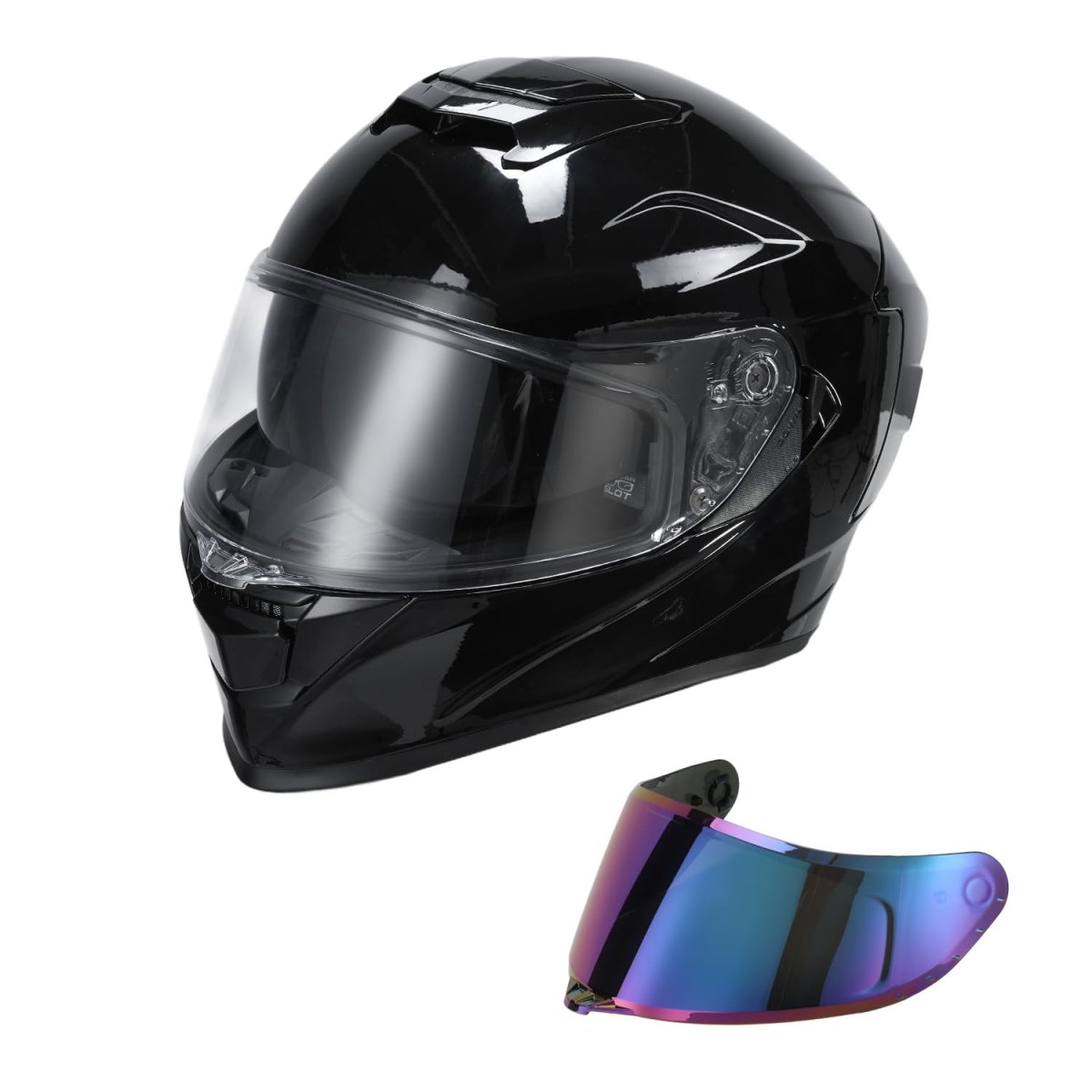 Tcmt Full Face Motorcycle Helmet Dot Approved For Adults Dual Visor Street Bike With Clear Tinted Shield Lightweight Abs Shell