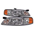 Headlightsdepot Chrome Housing Halogen Headlights For Nissan Altima 2000-2001 Includes Left Driver And Right Passenger Side 