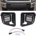 Xjmoto For Toyota Tundra 2014-2021 2pcs 3 Spot Led Fog Light Pods Hidden Bumper Lamp Mount Brackets W Plug Wiring Kit 