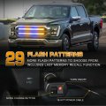 Xridonsen 2pcs 24 Inch Amber Blue Truck Grill Emergency Lights Strip 288 Led Grille Strobe Flashing Warning Safety Waterproof