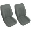 Artificial Leather Front Driver And Passenger Side Bottom Top Lean Back Seat Cover Gray Replacement For F250 F350 F450 F550 