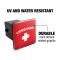 Lifeguard Red And White Tow Trailer Hitch Cover Plug Insert
