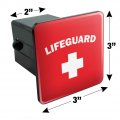 Lifeguard Red And White Tow Trailer Hitch Cover Plug Insert