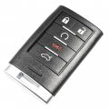 Hqrp 2-pack Remote Key Fob Shell Case Keyless Entry W 5 Buttons Compatible With Cadillac Cts 2008 2009 2010 2011 2012 2013 2014
