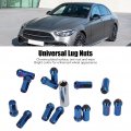 Aqxreight Wheel Lug Nuts Chrome M12x1 5 Thread 17mm Hex 48mm Length High Hardness Replacement For Car Bluing
