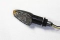 Httmt 1 Pair Universal Motorcycle Bike Led Turn Signal Blinker Light Indicator Amber Black P N Mt303-008-bk Cl