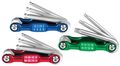 W80291 3 Piece Aluminum Hex And Star Key Set Folding Ball End Wrenches For Tamper Proof Fasteners Sae Metric High Visibility 