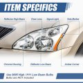 Auto Dynasty Factory Style Halogen Headlight Assembly Compatible With Lexus Rx330 Rx350 2004-2009 Driver Left Side Chrome