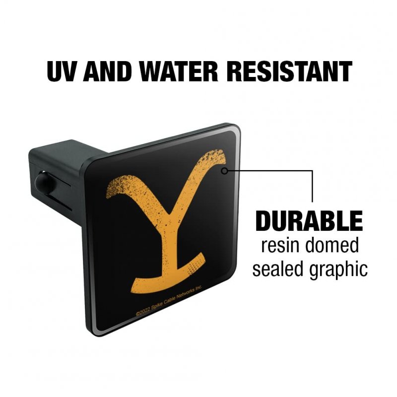 Yellowstone Tv Show Tow Trailer Hitch Cover Plug Insert 1 25 Receiver Black Heavy Duty Abs Plastic Uv Resistant Resin Top 3 X