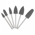 Uxcell Mounted Grinding Bits Grinder Heads Different Head Shapes Silicone Polishing Wheels For Rotary Tools Dark Gray 6pcs