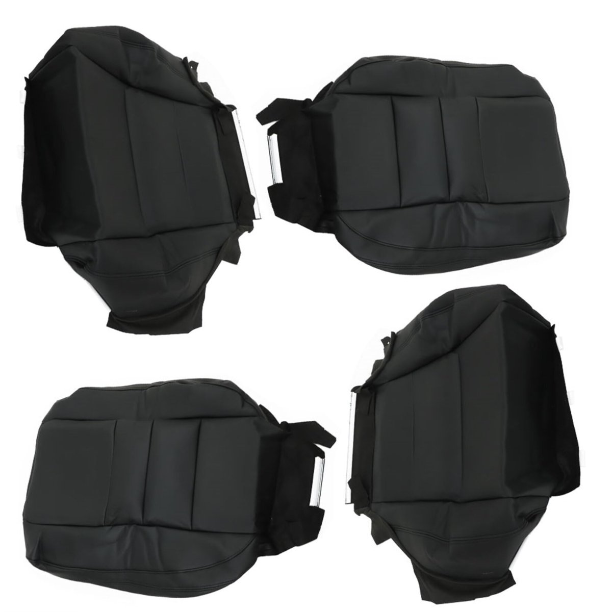 Black Leather Seat Covers 4 Piece Set For 2008 2009 2010 2011 2012 Accord Sedan Door Front Driver And Passenger Bottom Lean