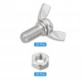 Uxcell 20pcs M8-1 25x16mm Wing Butterfly Screws Bolts With Nuts 304 Stainless Steel Bolt Thumb Hand