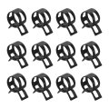 12pcs Spring Band Type Action Fuel Silicone Vacuum Hose Pipe Clamp 12mm Low-pressure Air Clip For Automotive Oil Water Black 