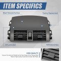 Auto Dynasty Factory Style Front Center Dash A C Air Vent Panel Compatible With Toyota Corolla 2009-2013 Textured Black Grey