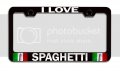 I Love Spaghetti Italian Italy Black Metal License Plate Frame Tag Holder N99 