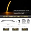 For 2014-2019 Chevy Corvette C7 4-piece Amber Red Led Front Rear Bumper Fender Corner Side Marker Light Parking Drl Lamp Driver