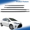 4pcs Outer Front Window Sweep Weatherstrip Seal Set Replacement For Toyota Yaris 2007-2016 68160-52150 68180-52130 68210-52150