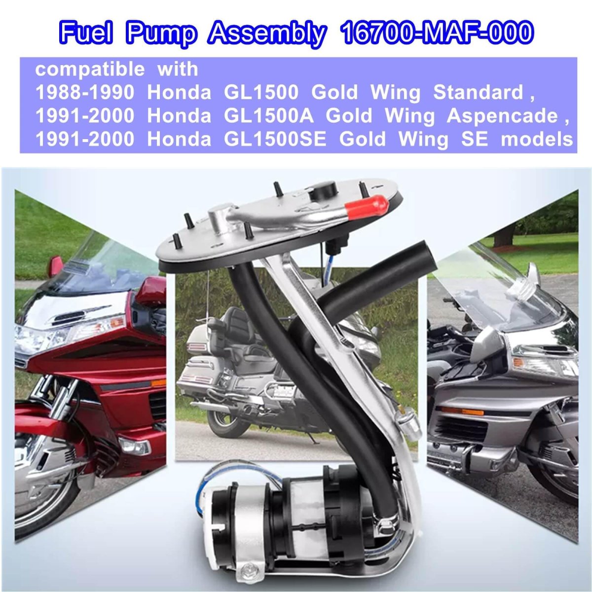 Fuel Pump Assembly 16700-maf-000 For Honda 1988-1990 Gl1500 Gold Wing Standard 1991-2000 Gl1500a Aspencade 1990-2000 Gl1500se