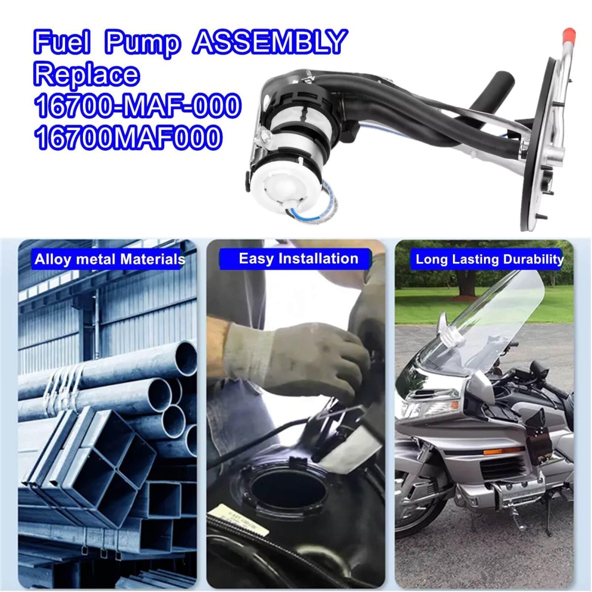 Fuel Pump Assembly 16700-maf-000 For Honda 1988-1990 Gl1500 Gold Wing Standard 1991-2000 Gl1500a Aspencade 1990-2000 Gl1500se