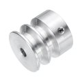 V-type Pulley 6mm Bore 30mm Outer Dia Double Groove Aluminum Alloy For Motor Shaft Drilling Machine 1 4 Pu Shape Belt 