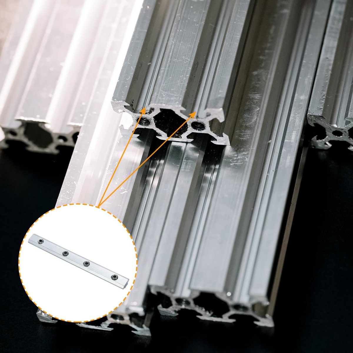2pcs 40 Series Straight Line Connector 7 Inch With M8 Mounting Screws And Wrench Corner Bracket For T V Slot 4040 Carbon Steel
