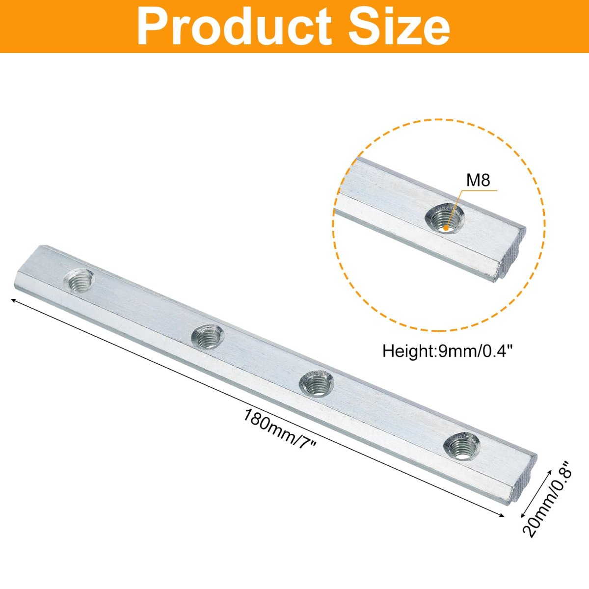 2pcs 40 Series Straight Line Connector 7 Inch With M8 Mounting Screws And Wrench Corner Bracket For T V Slot 4040 Carbon Steel