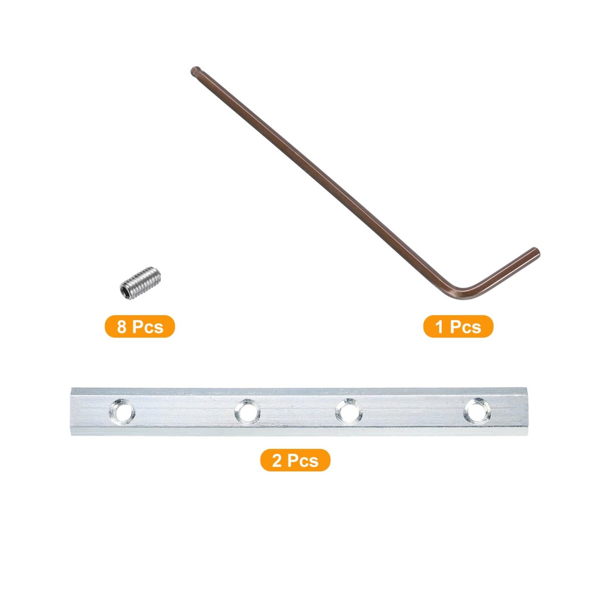 2pcs 40 Series Straight Line Connector 7 Inch With M8 Mounting Screws And Wrench Corner Bracket For T V Slot 4040 Carbon Steel