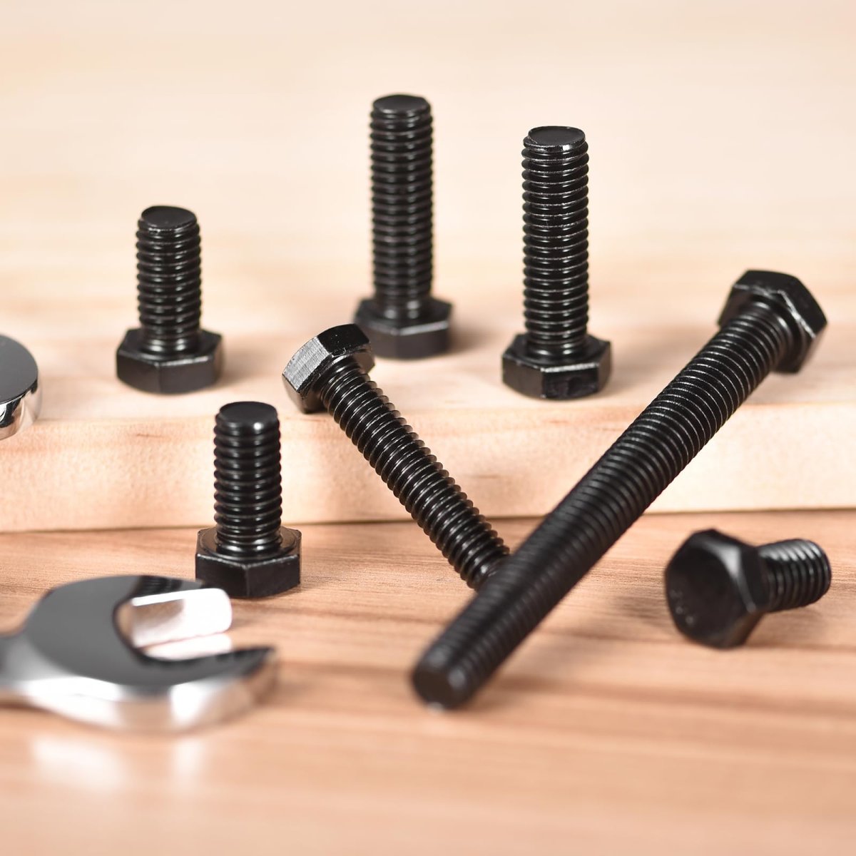 20 Pcs 5 16-18 X 8 In Hex Head Bolts 304 Stainless Steel Fully Threaded Screws Black Oxide Finish For Construction And