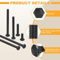 20 Pcs 5 16-18 X 8 In Hex Head Bolts 304 Stainless Steel Fully Threaded Screws Black Oxide Finish For Construction And
