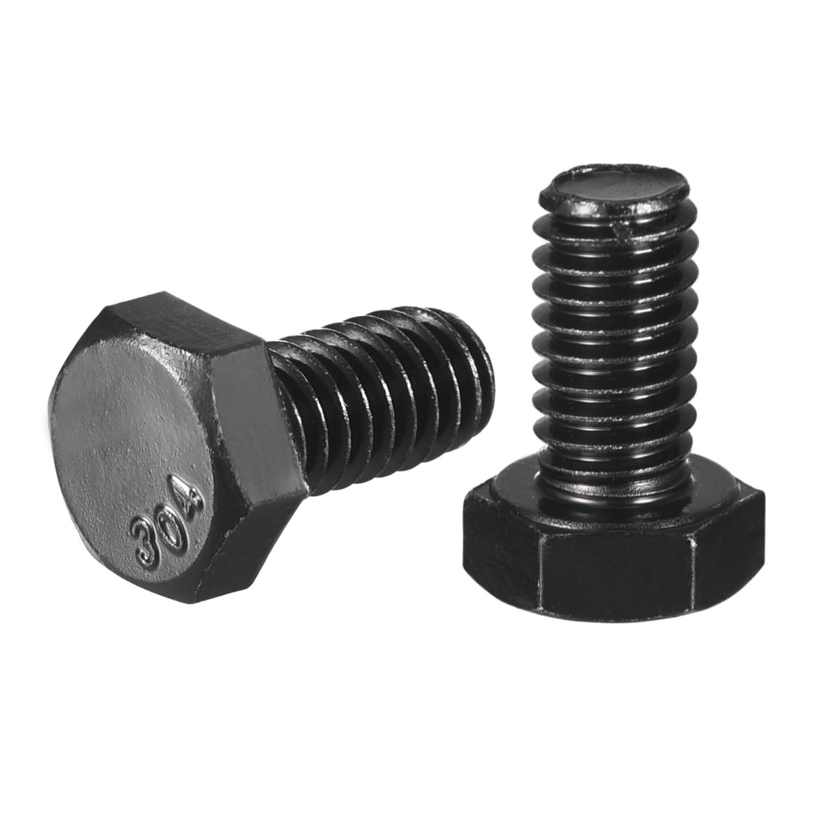 20 Pcs 5 16-18 X 8 In Hex Head Bolts 304 Stainless Steel Fully Threaded Screws Black Oxide Finish For Construction And