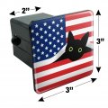 Black Cat 4th Of July American Flag Patriotic Tow Trailer Hitch Cover Plug Insert 2