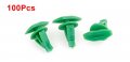 Car Green 6mm Hole Door Fender Plastic Rivets Screw Fasteners 100pcs