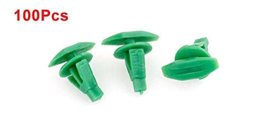 Car Green 6mm Hole Door Fender Plastic Rivets Screw Fasteners 100pcs