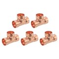25 4mm X Copper Reducing Tee Pressure Pipe Fitting Connector For Plumbing Supply And Refrigeration 5pcs 