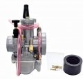 Pwk28 Universal 28mm Carburetor For 75cc To 250cc Engine Scooter Quad Motorcycle Atv Chrome Finish With Power Jet And Bolt On 