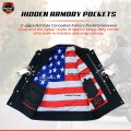 Daniel Smart Leather Vest Premium Soft Buffalo Milled With American Flag Lining And Concealed Armory Pocket As1 Alpha X L