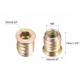 Uxcell Wood Furniture M6x15mm Threaded Insert Nuts Interface Hex Socket Drive 100pcs