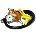 Auto Dynasty Universal Adjustable Fuel Pressure Regulator With Gauge Hose Kit Gold 