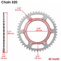 Caltric Drive Chain And Sprockets Kit Compatible With Ktm 400 Lc4 Enduro E 1997 1998 1999 2000 2001
