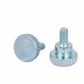 Uxcell M5x10mm Carbon Steel Step Hand Screw Flat Knurled Head Thumb Screws Bolts 20mm Total Length 10pcs
