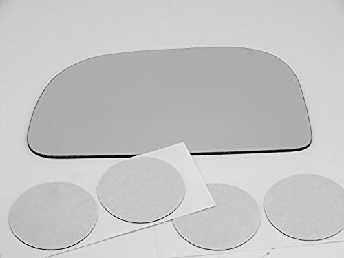 Left Driver Side Mirror Glass Lens For 93-02 Mitsubishi Mirage Non Heated Convex With Adhesive Pads 7 In Diagonal Model 2875