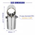 Structural Pipe Connector Joint Clamps 180 Degree 2 Way 20 Set Stainless Steel Corner Fitting End Rails Clamp Fit Od 1 Inch