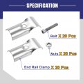Uxcell Structural Pipe Connector Joint Clamps 180 Degree 2 Way 20 Set Stainless Steel Corner Fitting End Rails Clamp Fit Od 1