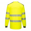 Portwest T185 Pw3 Hi-vis Long Sleeve Safety T-shirt Yellow Black Small 