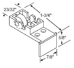 Window Roller Assembly Nylon Wheel 7 16 Diameter Package