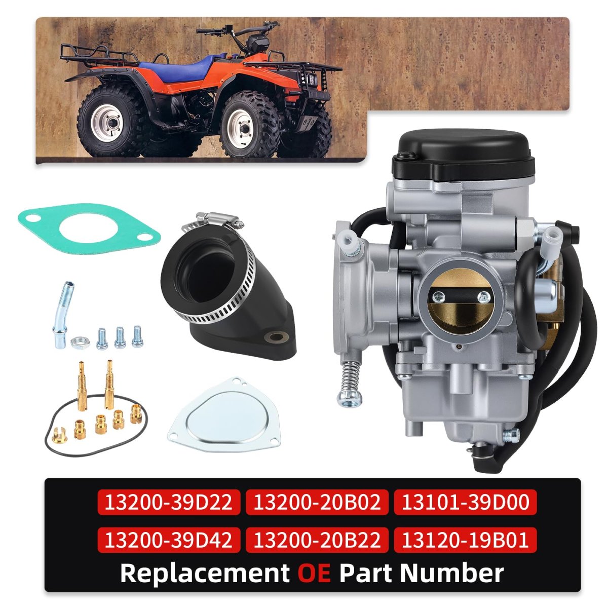 Carburetor And Intake Manifold Boot Kit For Suzuki Quadrunner 250 300 Lt-f250 Lt-f300f 1999-2002 Model Y Part Number