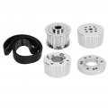 Replacement Belt Pulley Kit With 1 5in Width Cogged Pc2258 For Big Block 383 400 413 440 Engine Silver