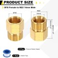 2pcs Pressure Washer Adapter M18 Female To M22 14mm Male Quick Connect Fittings Brass Swivel With Sealant Tape For Power