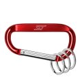 Ipick Image Officially Licensed Ford St Laser-etched Red Metal Carabiner Keychain With Split Key Rings 