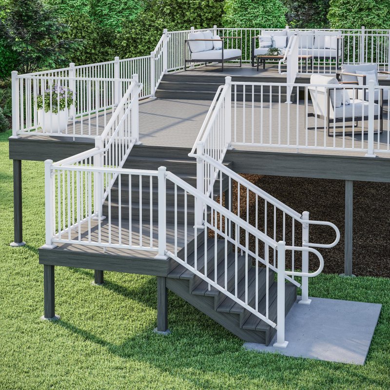 Deckorators 3 Offset 90 Degree Aluminum Post Return With Screws And Beauty Rings Textured White